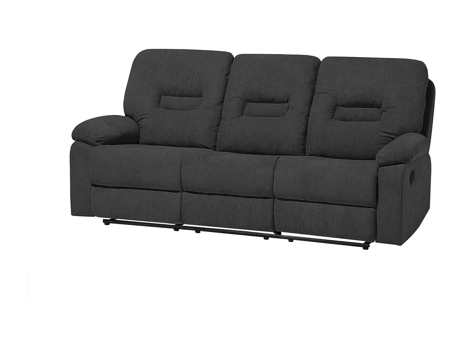 Sofá reclinável manual BERGEN Tecido Cinzento escuro 3 lugares