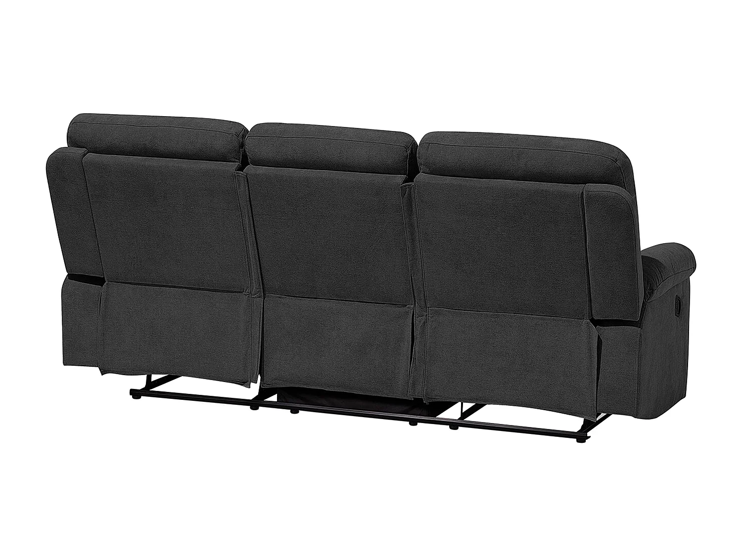 Sofá reclinável manual BERGEN Tecido Cinzento escuro 3 lugares