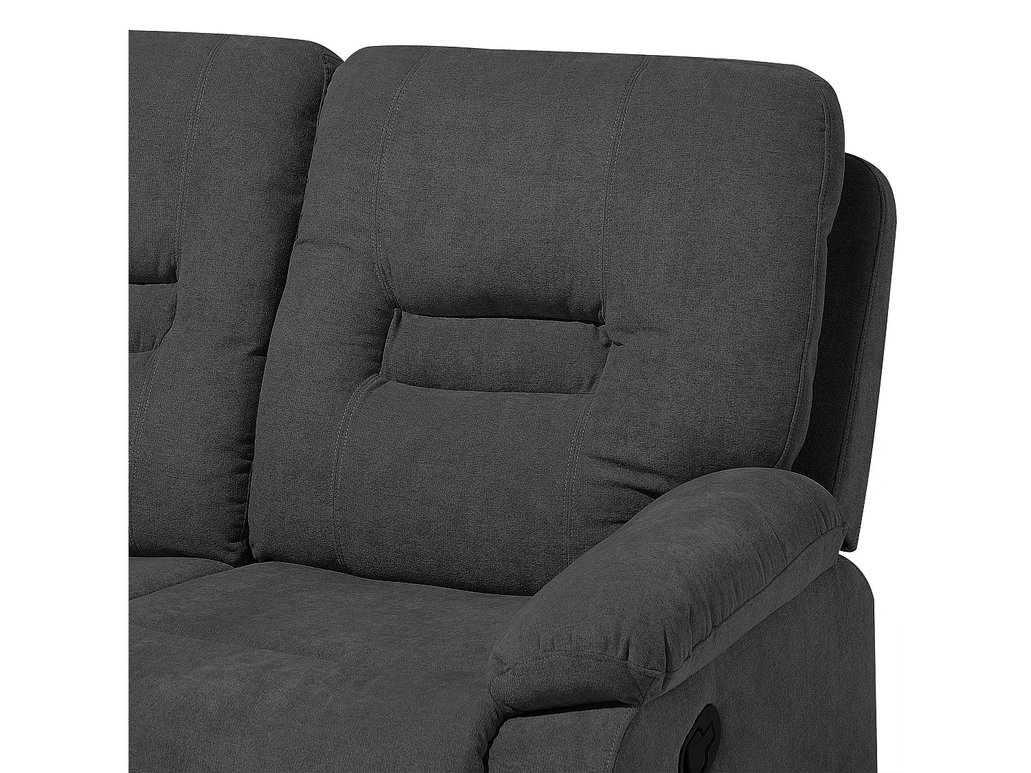 Sofá reclinável manual BERGEN Tecido Cinzento escuro 3 lugares