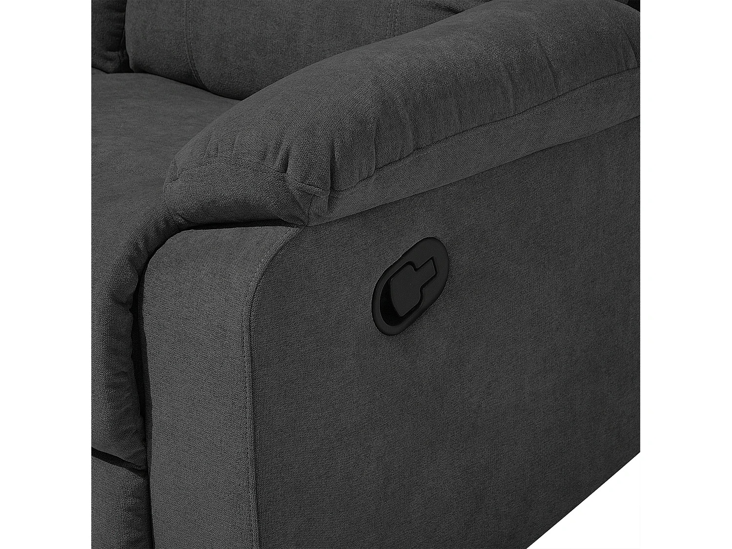 Canapé relax manuel 3 places BERGEN Tissu Gris foncé