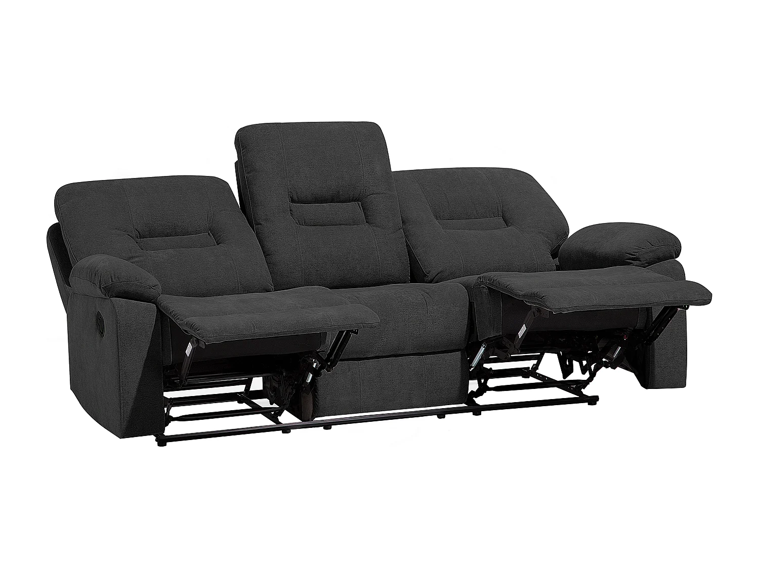 Klassischer 3-Sitzer Sofa Polsterbezug dunkelgrau verstellbar Bergen