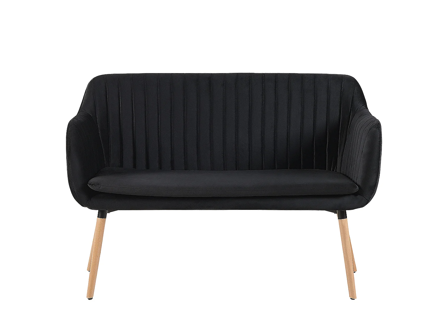 Banc rembourré 2 places TABY Velours Noir