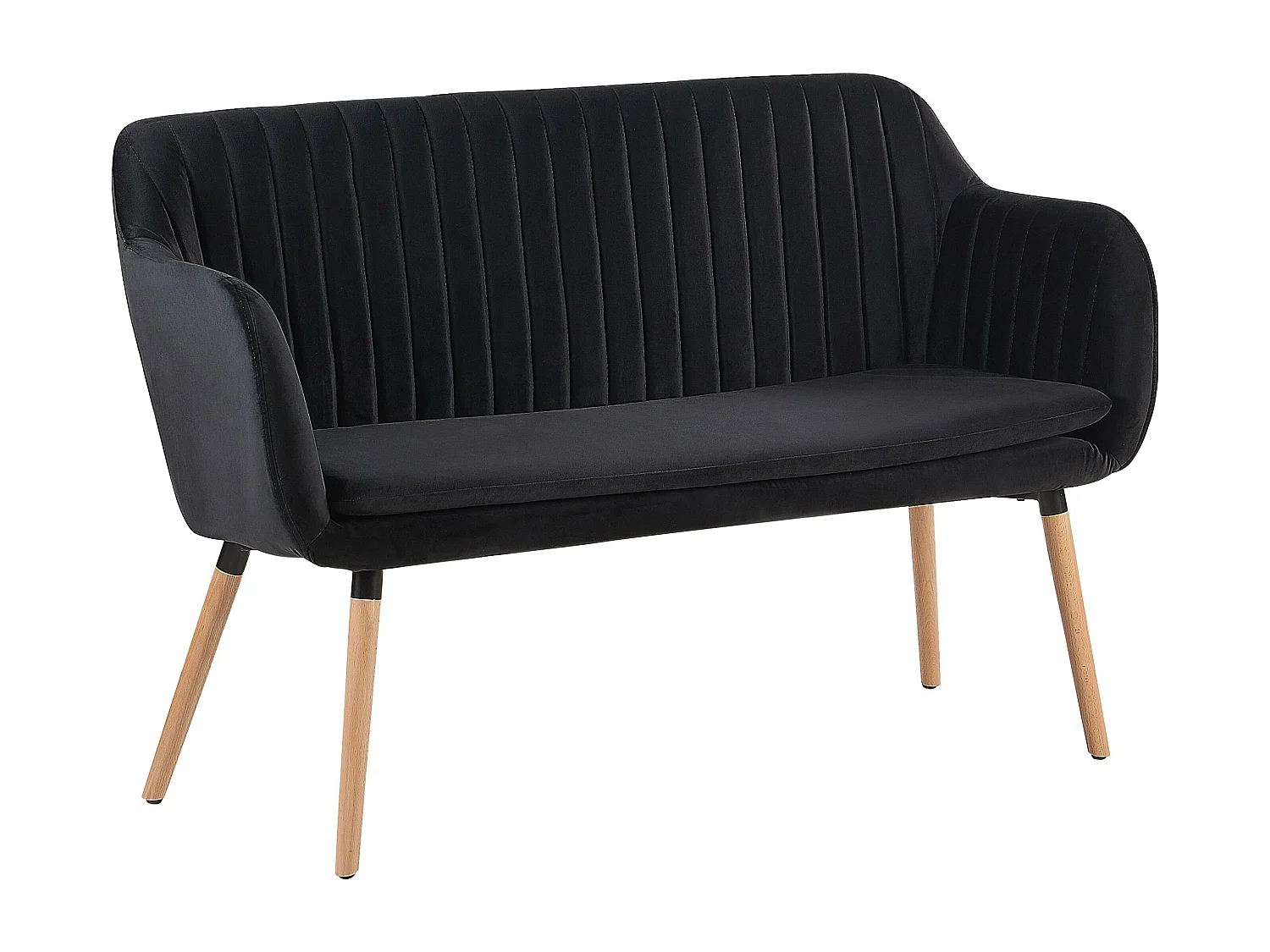 Banc rembourré 2 places TABY Velours Noir