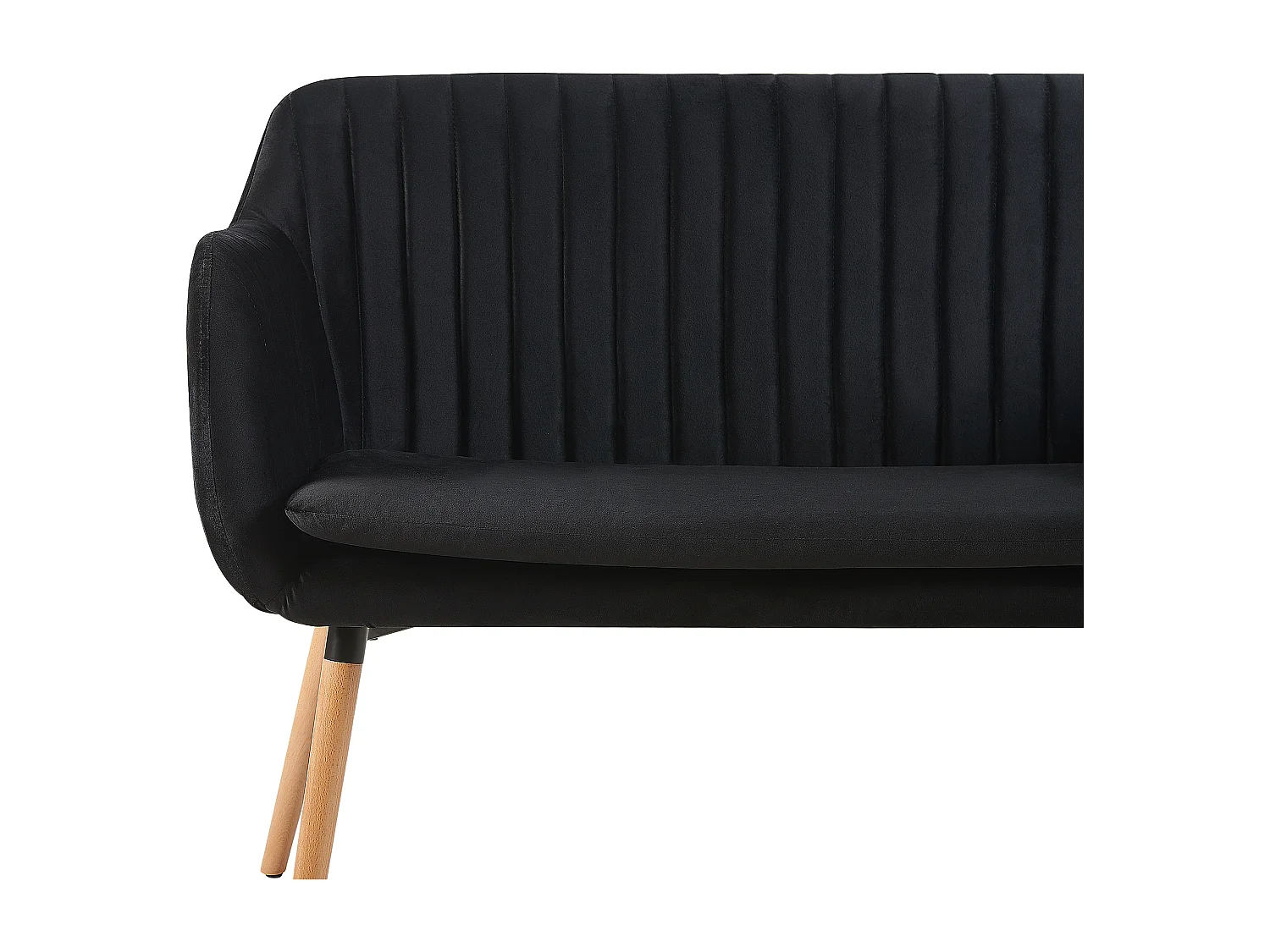 Banc rembourré 2 places TABY Velours Noir