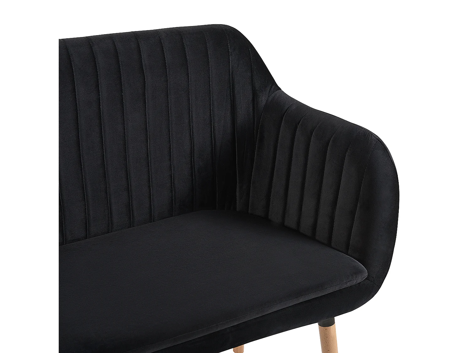 Banc rembourré 2 places TABY Velours Noir