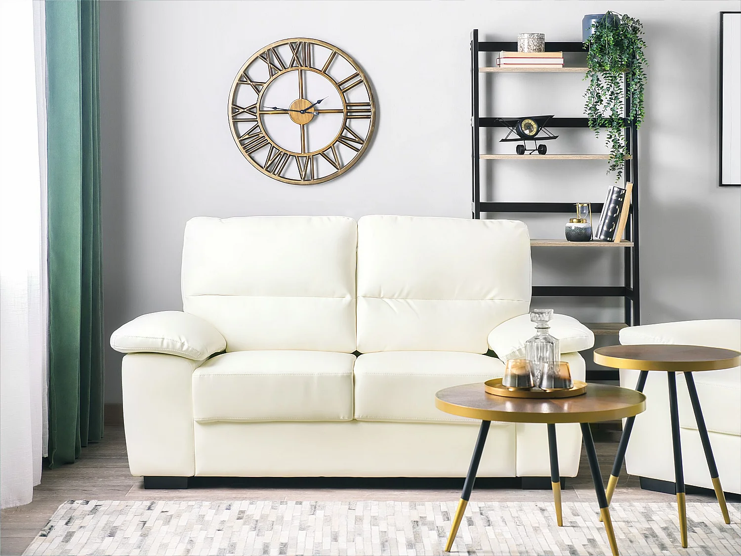 Bank VOGAR Kunstleer Lichtbeige 2-zitter