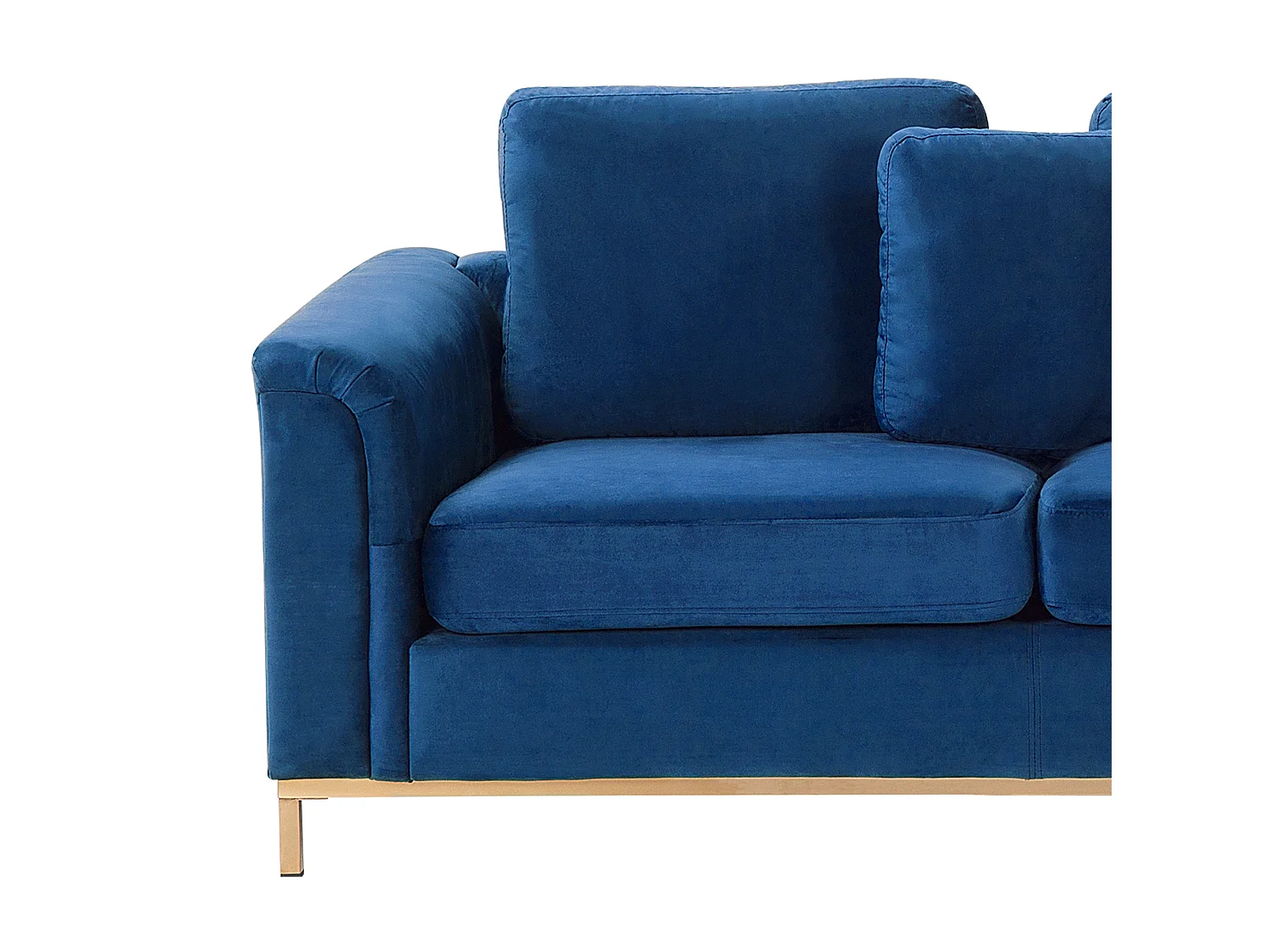 Hoekbank met ottomaan fluweel marineblauw linkszijdig OSLO