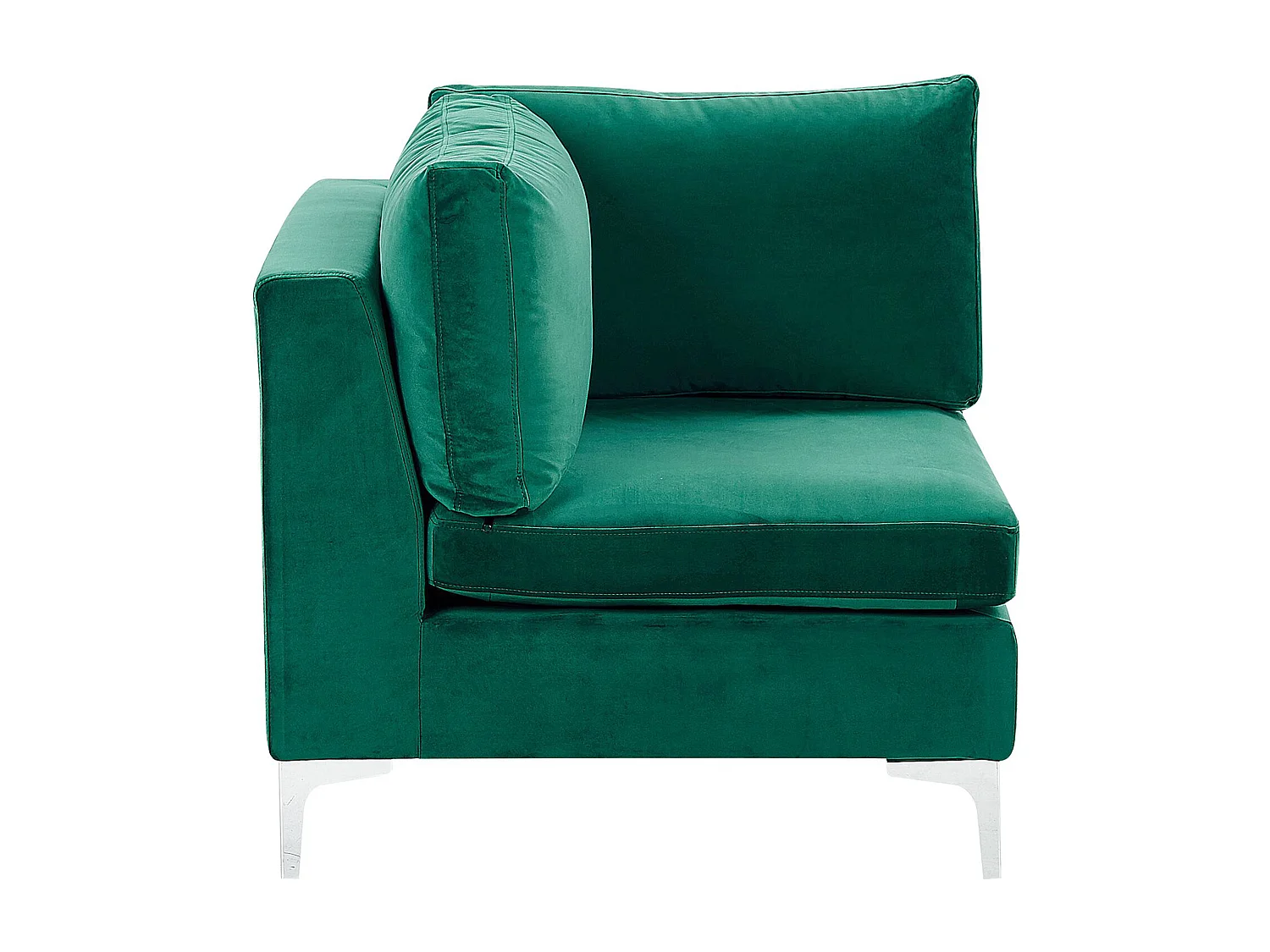 Modulaire hoekbank EVJA Fluweel Groen Met ottomaan 6-zitter Linkerzijde