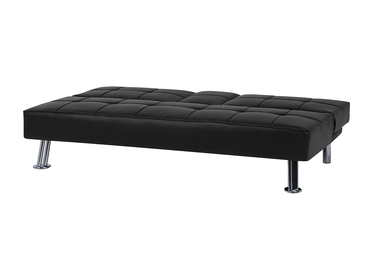 Schlafsofa ROXEN Kunstleder Schwarz 3-Sitzer