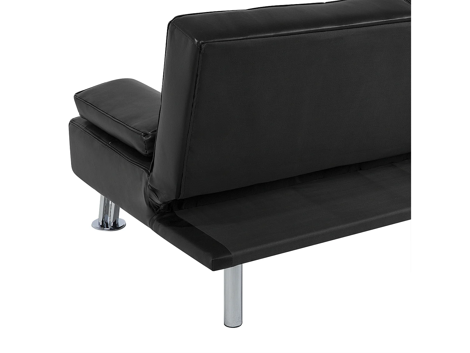 Schlafsofa ROXEN Kunstleder Schwarz 3-Sitzer
