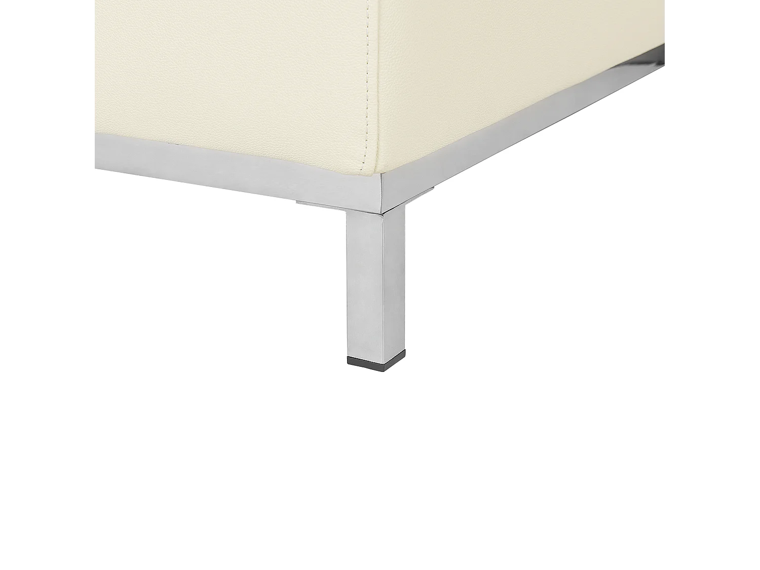 Canapé Angle à gauche en Cuir Véritable Beige Dossier Matelassé Housses Amovibles Oslo