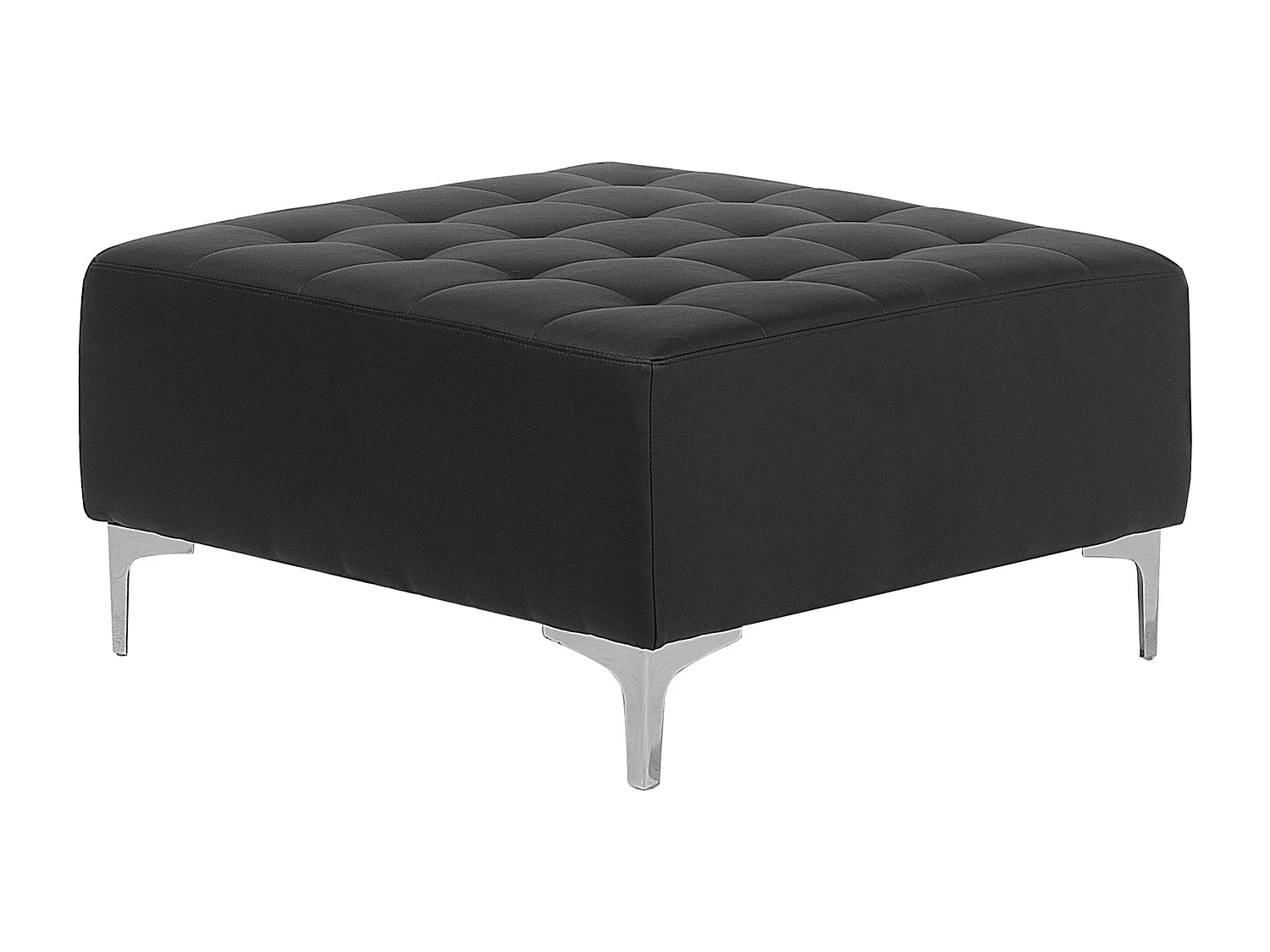 Canapé-lit d'angle modulable 4 places ABERDEEN Cuir PU Noir avec ottoman Côté droite