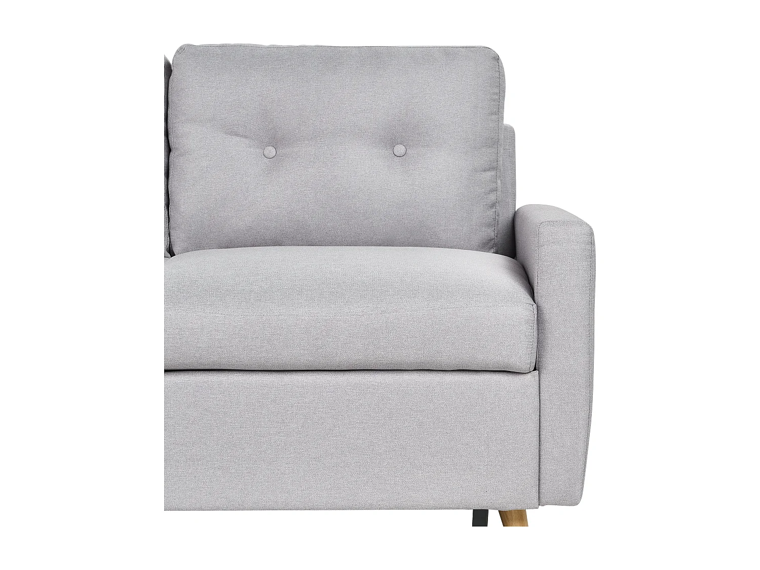 Divano letto angolare FLAKK Tessuto Grigio chiaro con contenitore 4 posti Lato destro