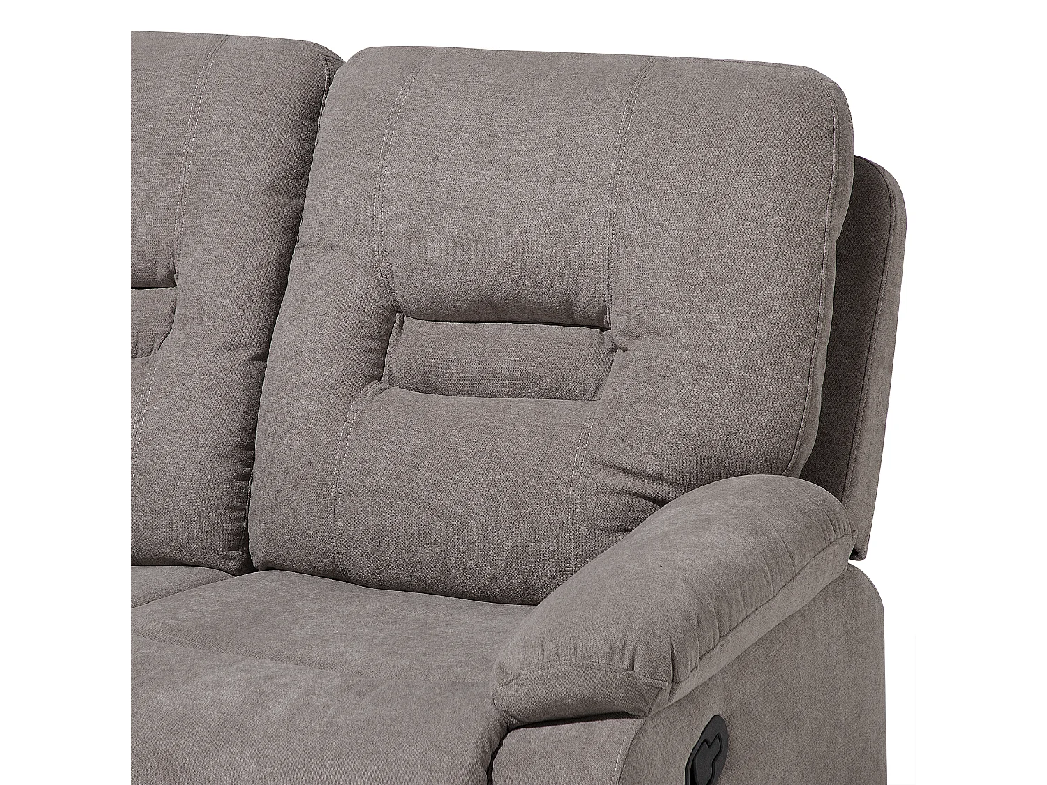 Canapé relax manuel 3 places BERGEN Tissu Taupe