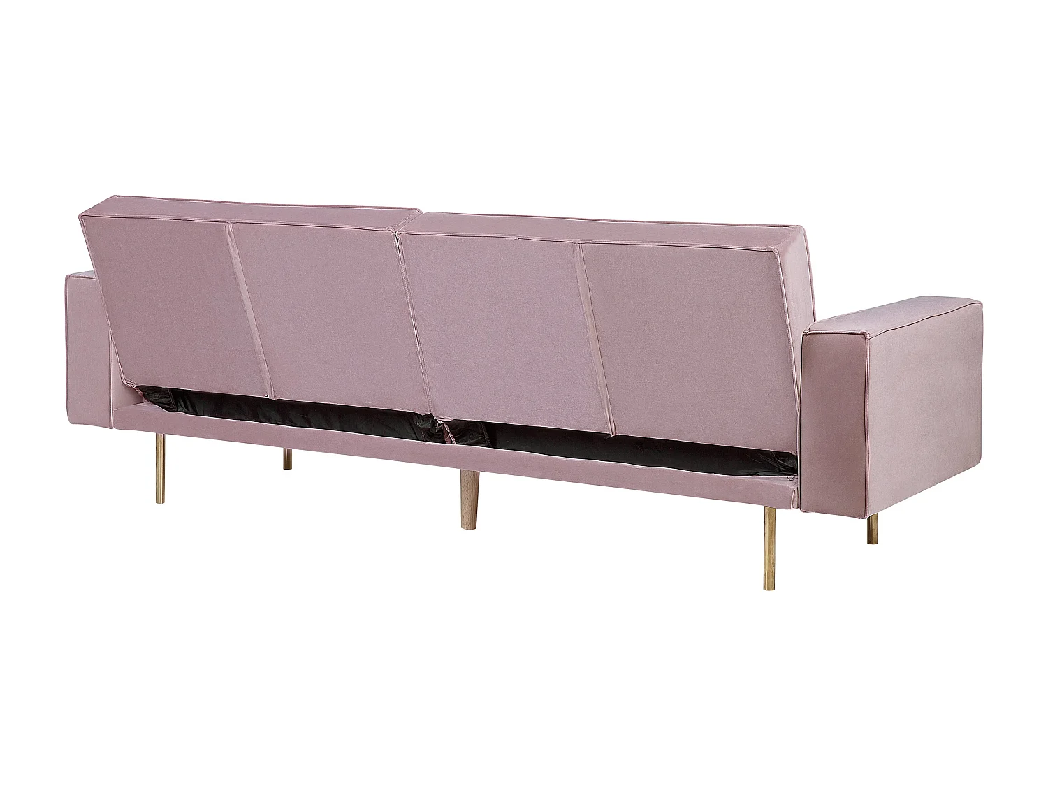 Sofá-cama VISNES Veludo Rosa 3 lugares