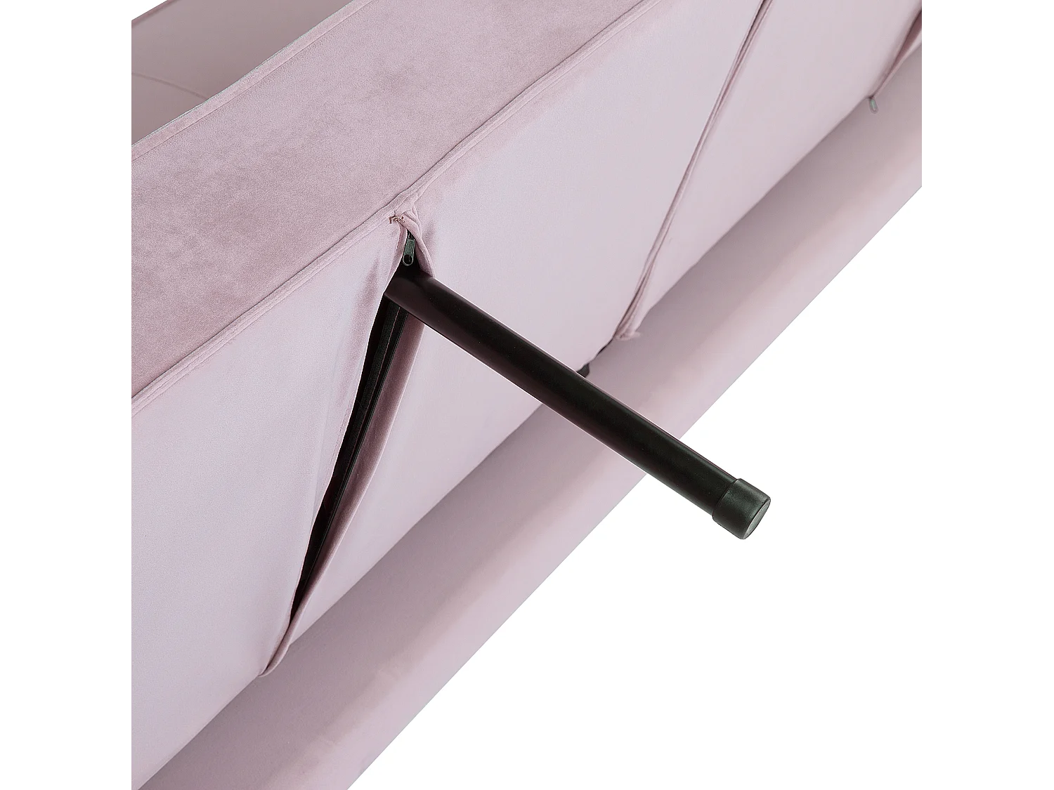 Sofá-cama VISNES Veludo Rosa 3 lugares