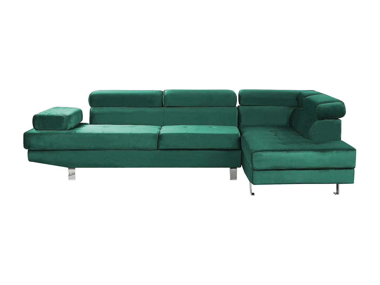 Narożnik NORREA Welur Szmaragdowy dla 5 osób Lewostronny