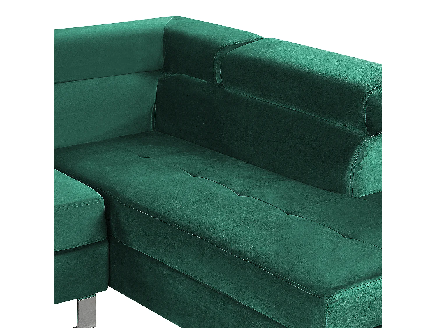 Narożnik NORREA Welur Szmaragdowy dla 5 osób Lewostronny
