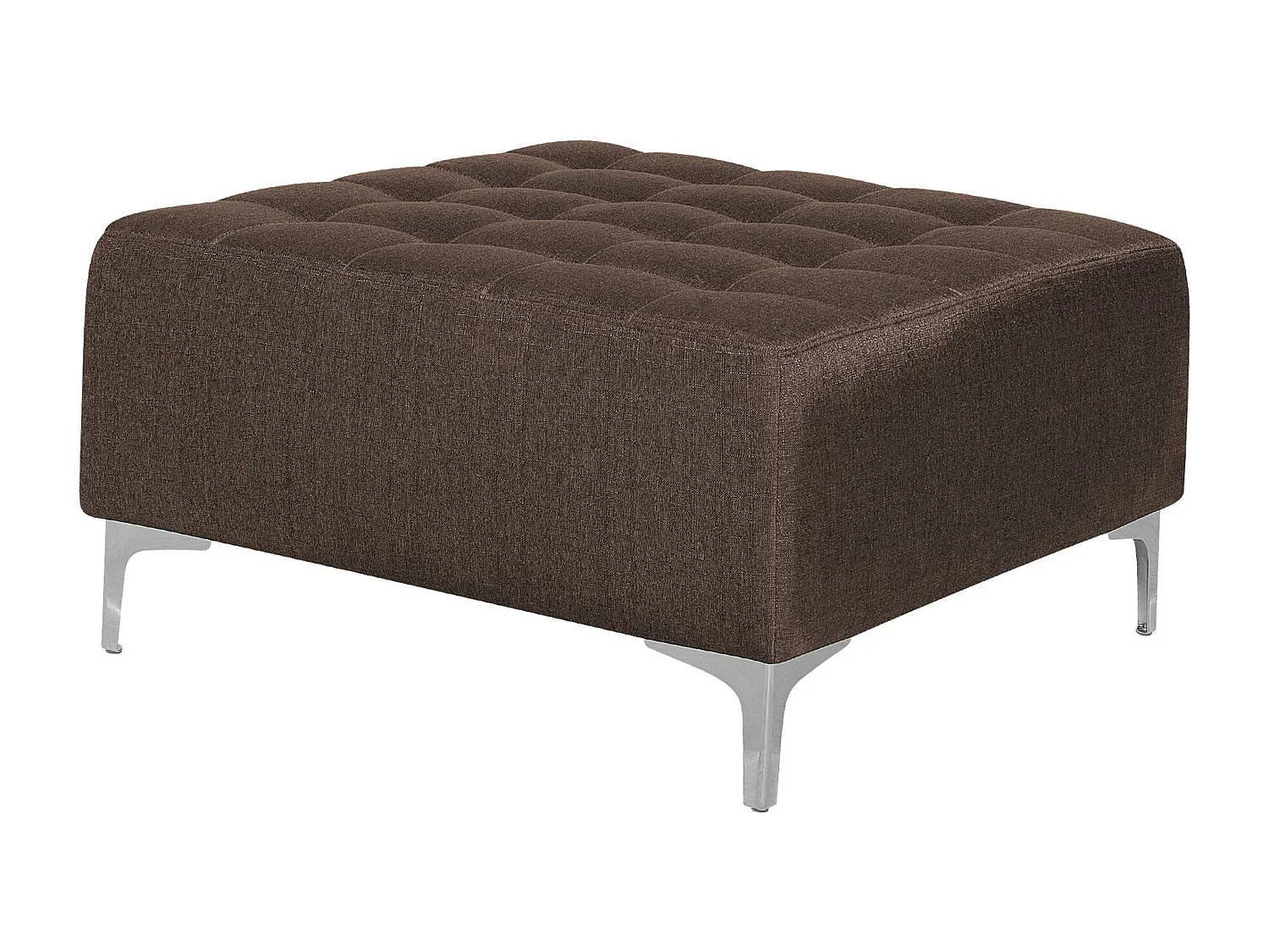 Canapé-lit d'angle modulable 4 places ABERDEEN Tissu Marron foncé avec ottoman Côté droit