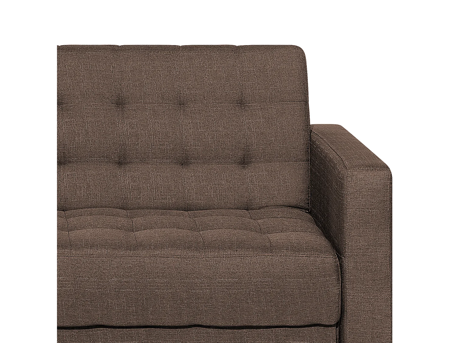 Modul Eckschlafsofa ABERDEEN Stoff Dunkelbraun mit Ottomane 4-Sitzer rechtsseitig
