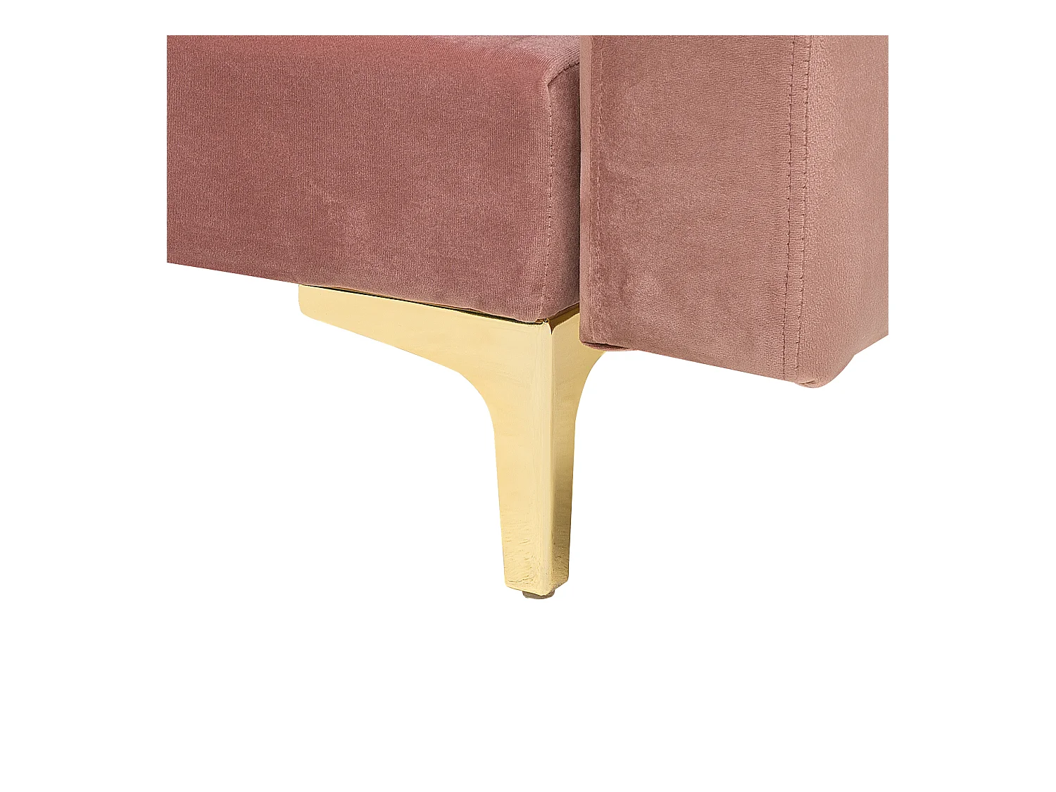 Canapé-lit d'angle modulable 4 places ABERDEEN Velours Rose avec ottoman Côté droite