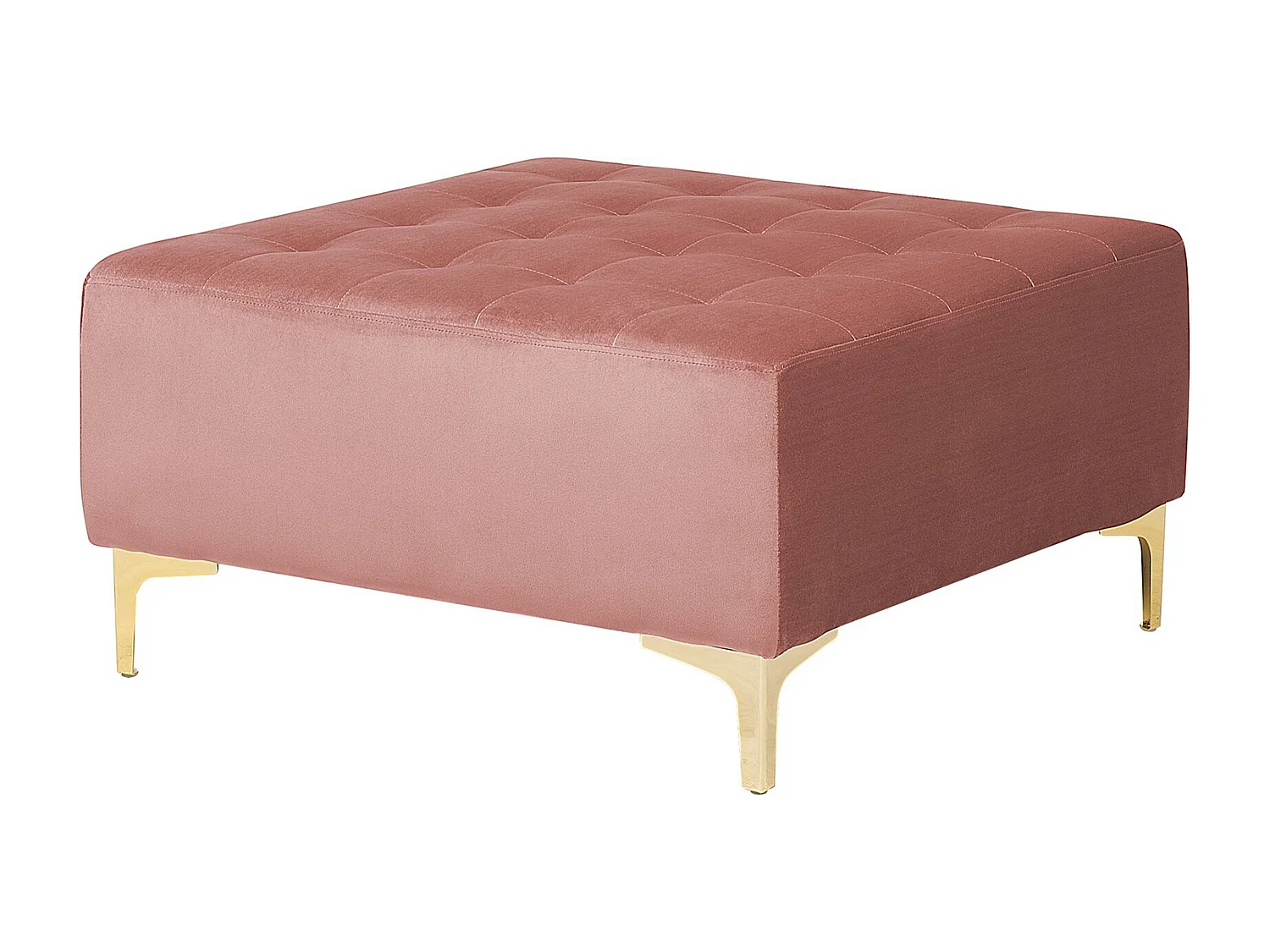 Canapé-lit d'angle modulable 4 places ABERDEEN Velours Rose avec ottoman Côté gauche