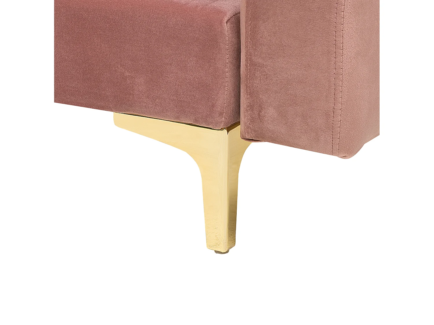 Canapé-lit d'angle modulable 4 places ABERDEEN Velours Rose avec ottoman Côté gauche