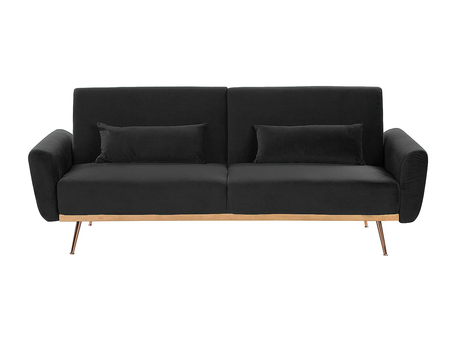 Slaapbank EINA Fluweel Zwart 3-zitter