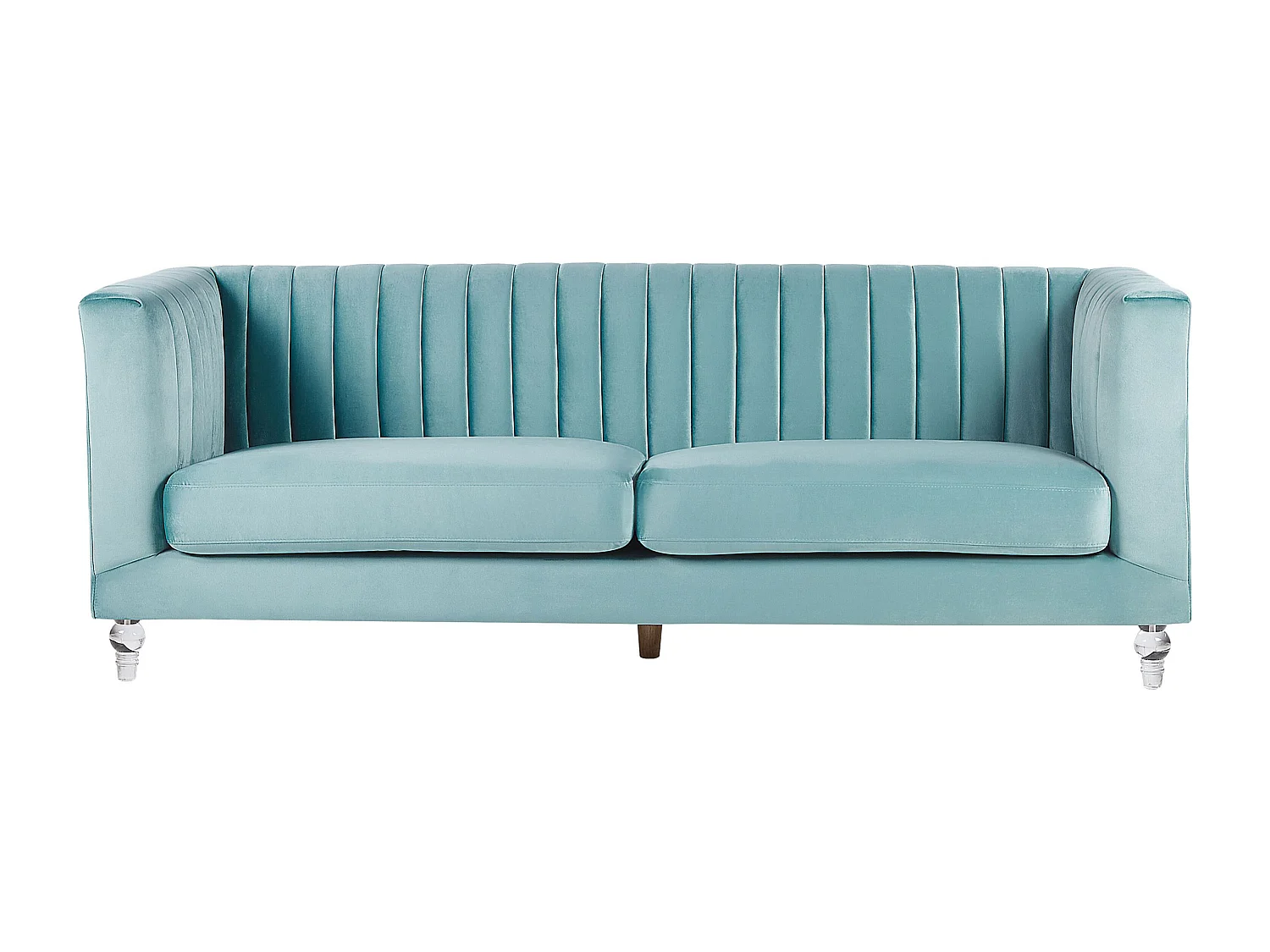 Sofa ARVIKA Samtstoff Hellblau 3-Sitzer