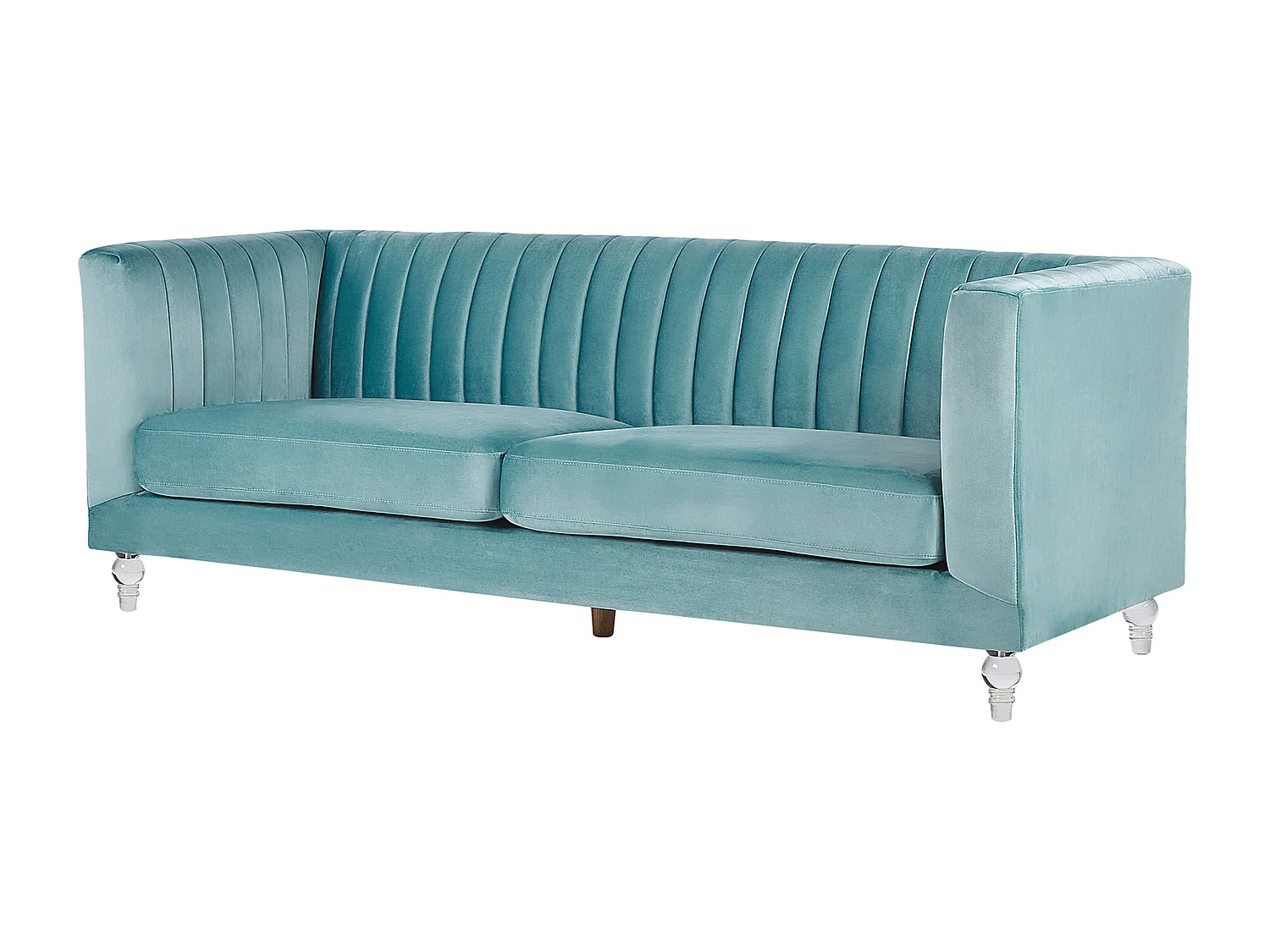 Sofa ARVIKA Samtstoff Hellblau 3-Sitzer