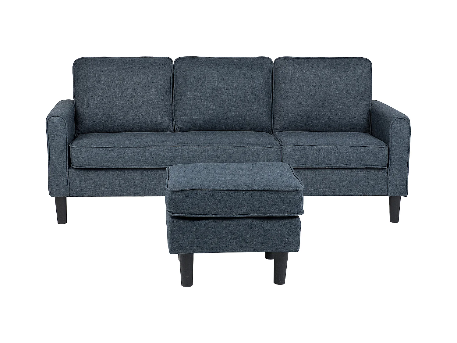 Canapé 3 places AVESTA Tissu Gris foncé avec ottoman