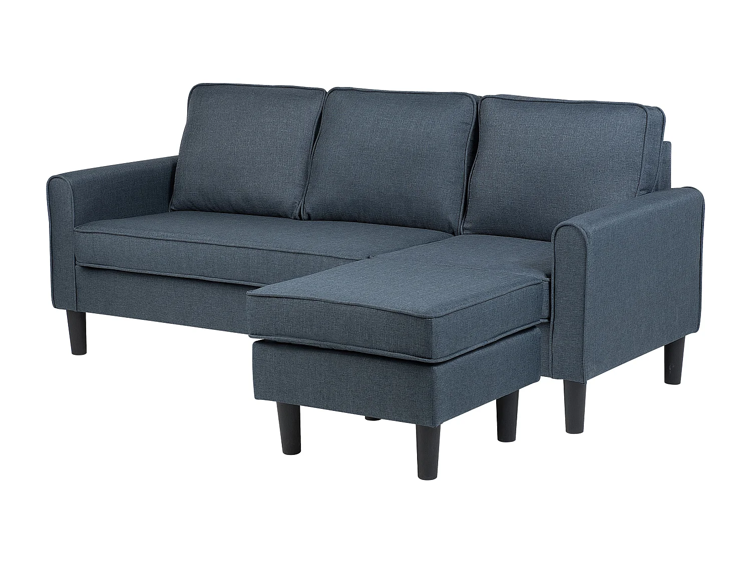 Sofa AVESTA Ciemnoszary z otomaną dla 3 osób