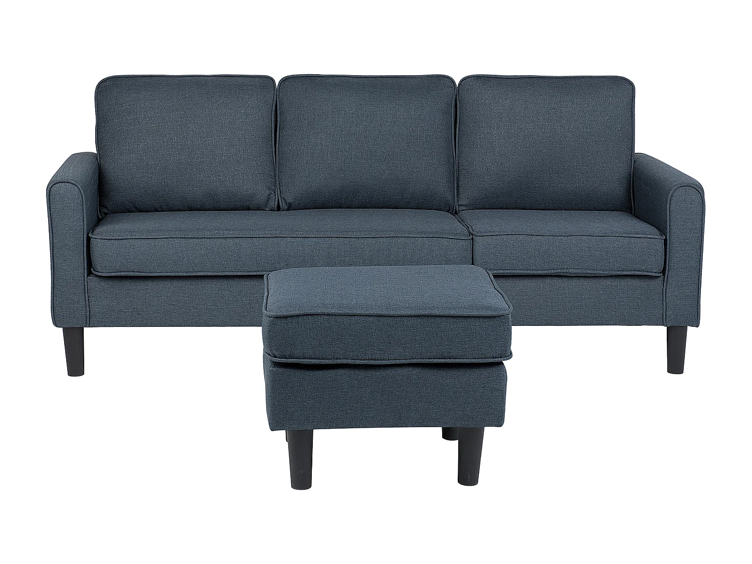 Canapé 3 places AVESTA Tissu Gris foncé avec ottoman