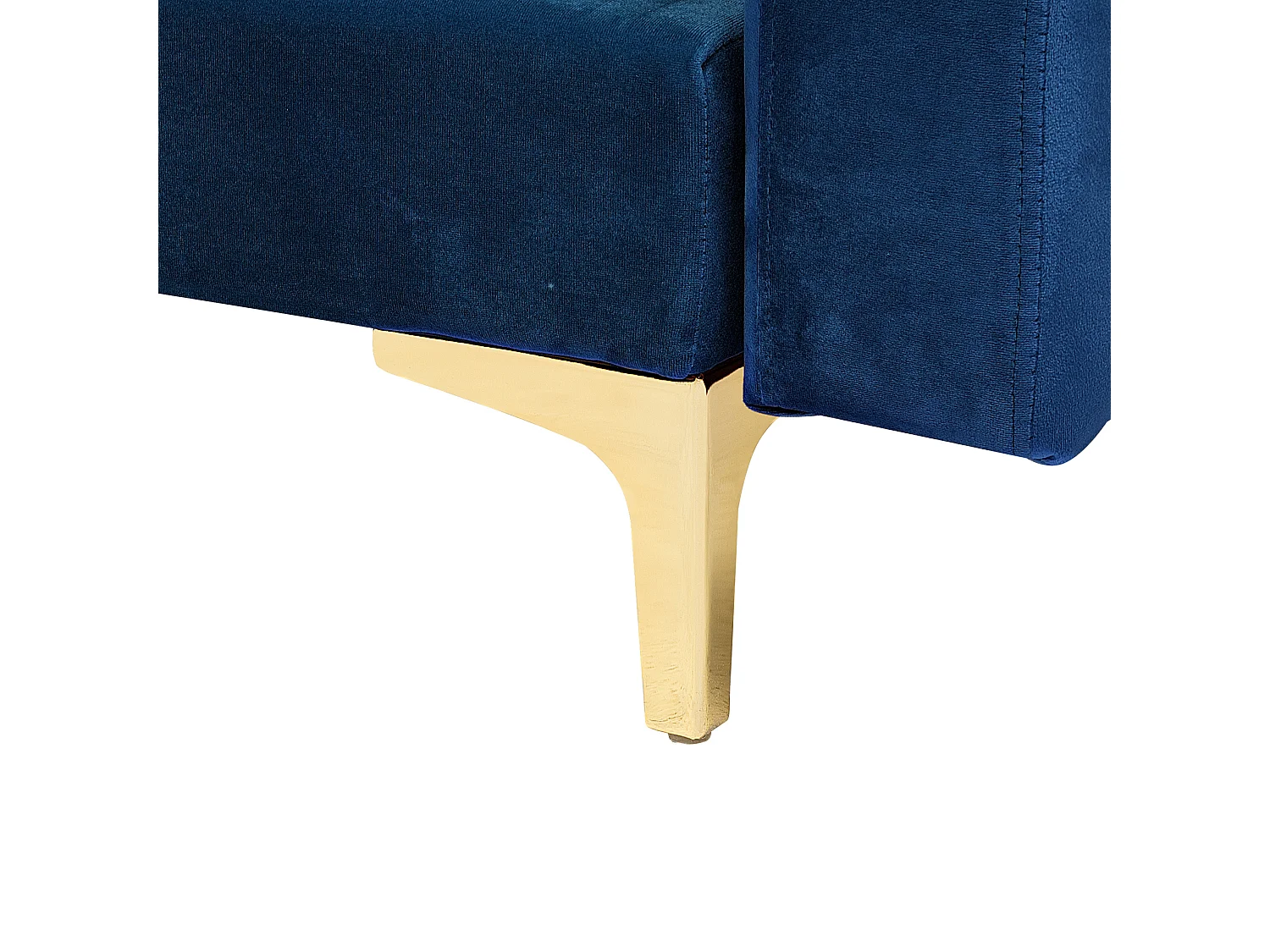 Canapé-lit d'angle modulable 4 places ABERDEEN Velours Bleu marine avec ottoman Côté droite