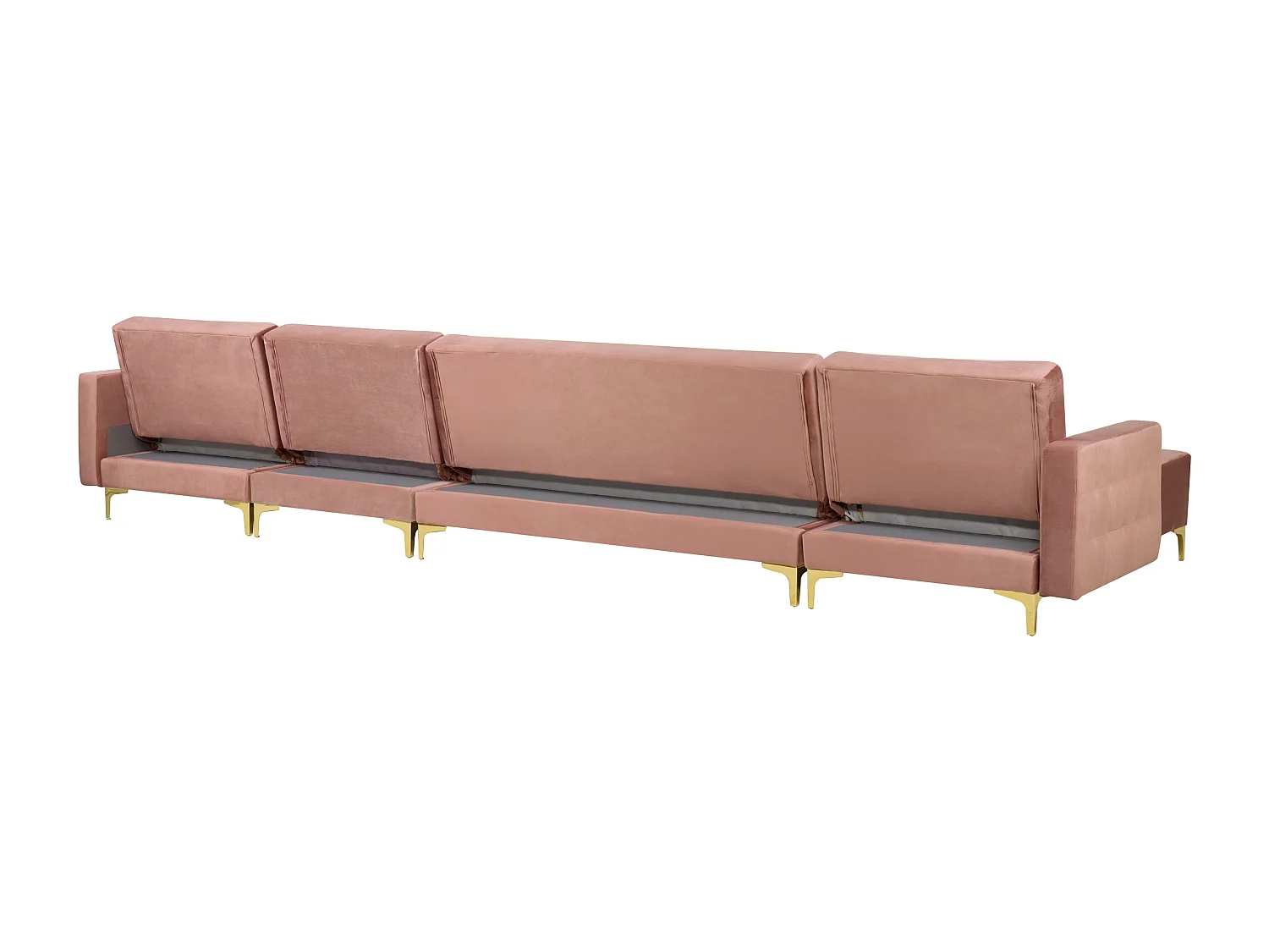 Sofá-cama modular em forma de U ABERDEEN Veludo Rosa 6 lugares
