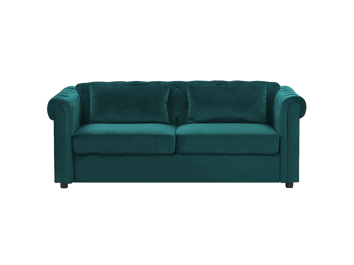 Canapé-lit CHESTERFIELD Velours Vert émeraude 3 places