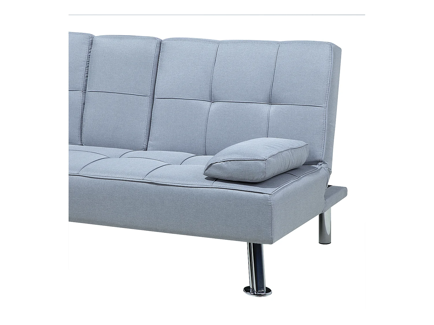 Canapé-lit 3 places ROXEN Tissu Gris clair