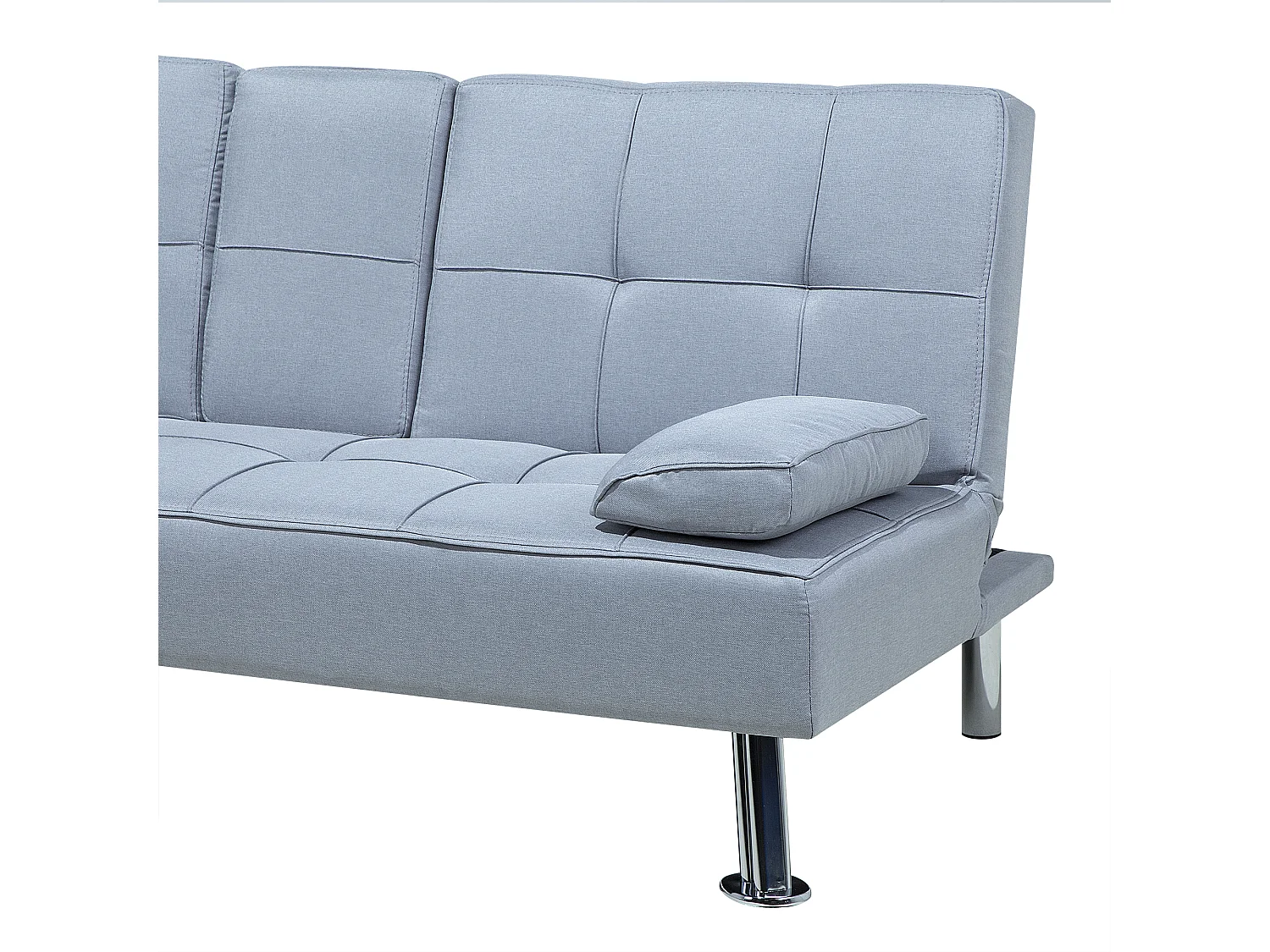 Canapé-lit 3 places ROXEN Tissu Gris clair