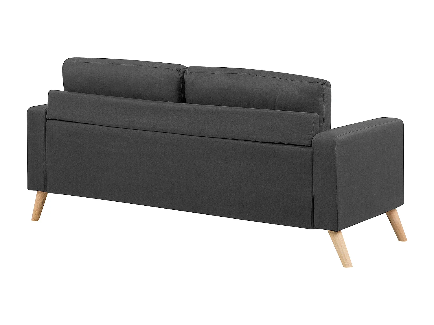 Modernes Sofa Dunkelgrau mit Zierkissen 2-Sitzer Retro Polsterbezug Kalmar