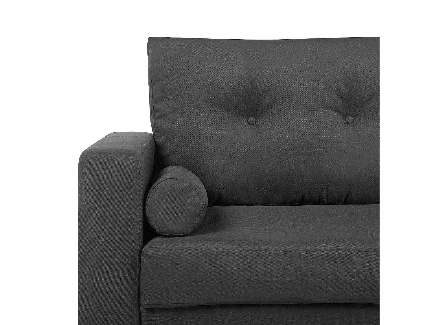 Modernes Sofa Dunkelgrau mit Zierkissen 2-Sitzer Retro Polsterbezug Kalmar