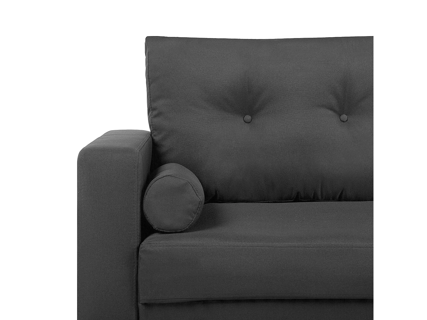 Modernes Sofa Dunkelgrau mit Zierkissen 2-Sitzer Retro Polsterbezug Kalmar