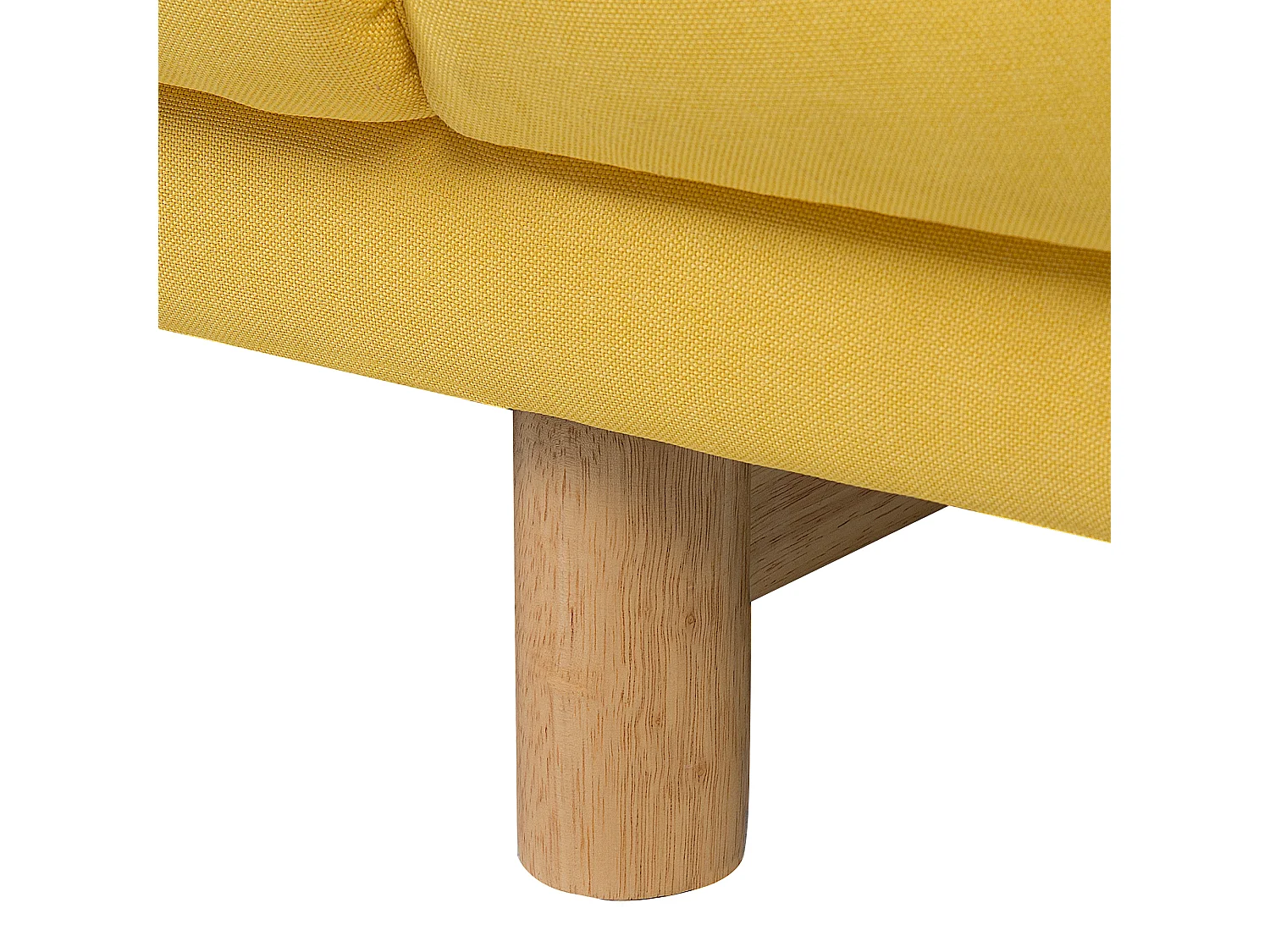 3-Sitzer Sofa Stoffbezug gelb mit Holzbeinen 220 cm lang Retro-Stil Nivala
