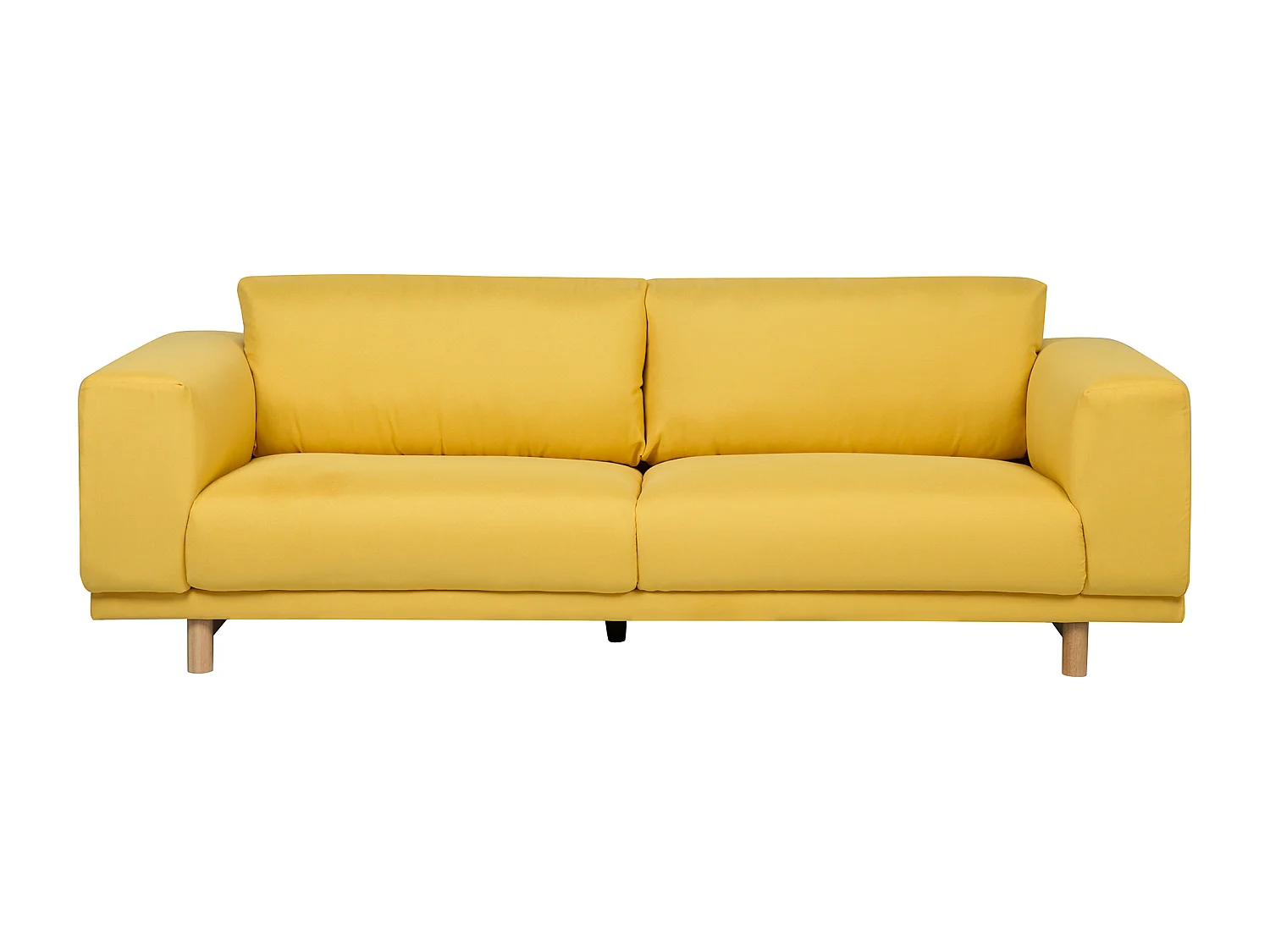 Sofá NIVALA Tecido Amarelo 3 lugares