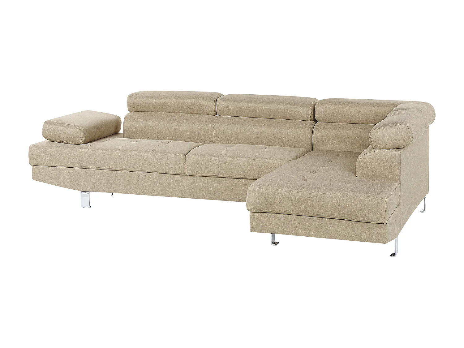 Hoekbank NORREA Stof Lichtbeige 5-zitter Linkerzijde