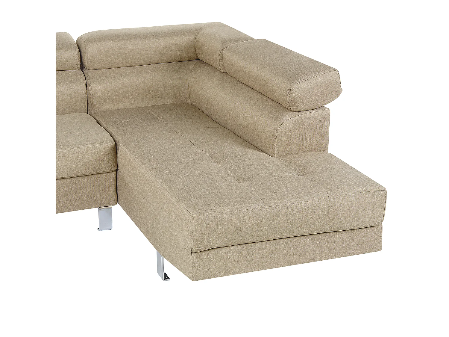 Divano angolare NORREA Tessuto Beige chiaro 5 posti Lato Sinistro