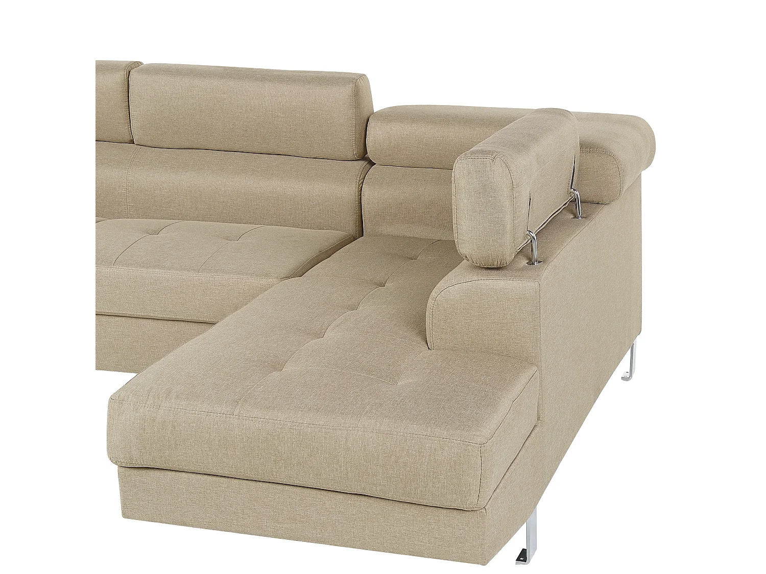 Divano angolare NORREA Tessuto Beige chiaro 5 posti Lato Sinistro