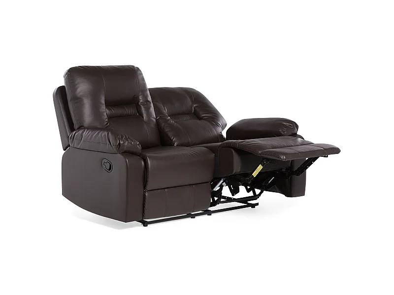 Klassischer 2-Sitzer Sofa Kunstleder braun verstellbar Bergen