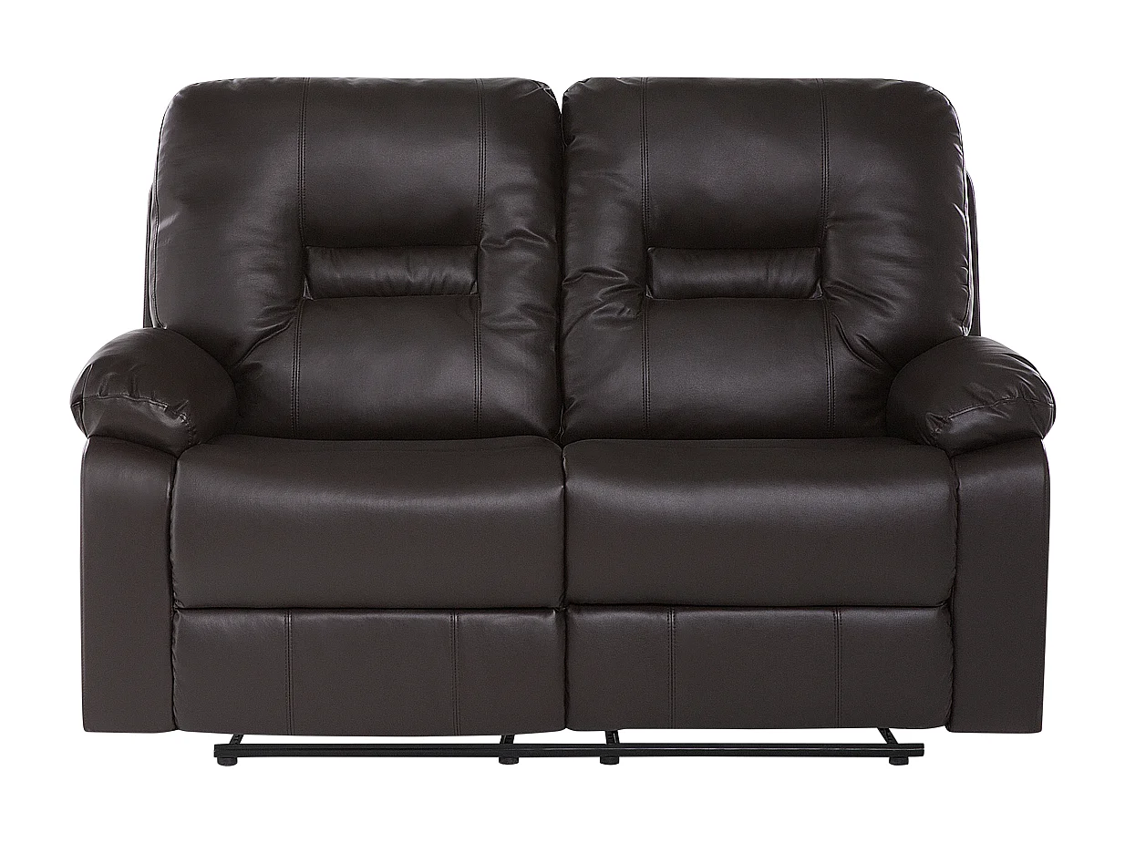 Canapé relax manuel 2 places BERGEN Cuir PU Marron