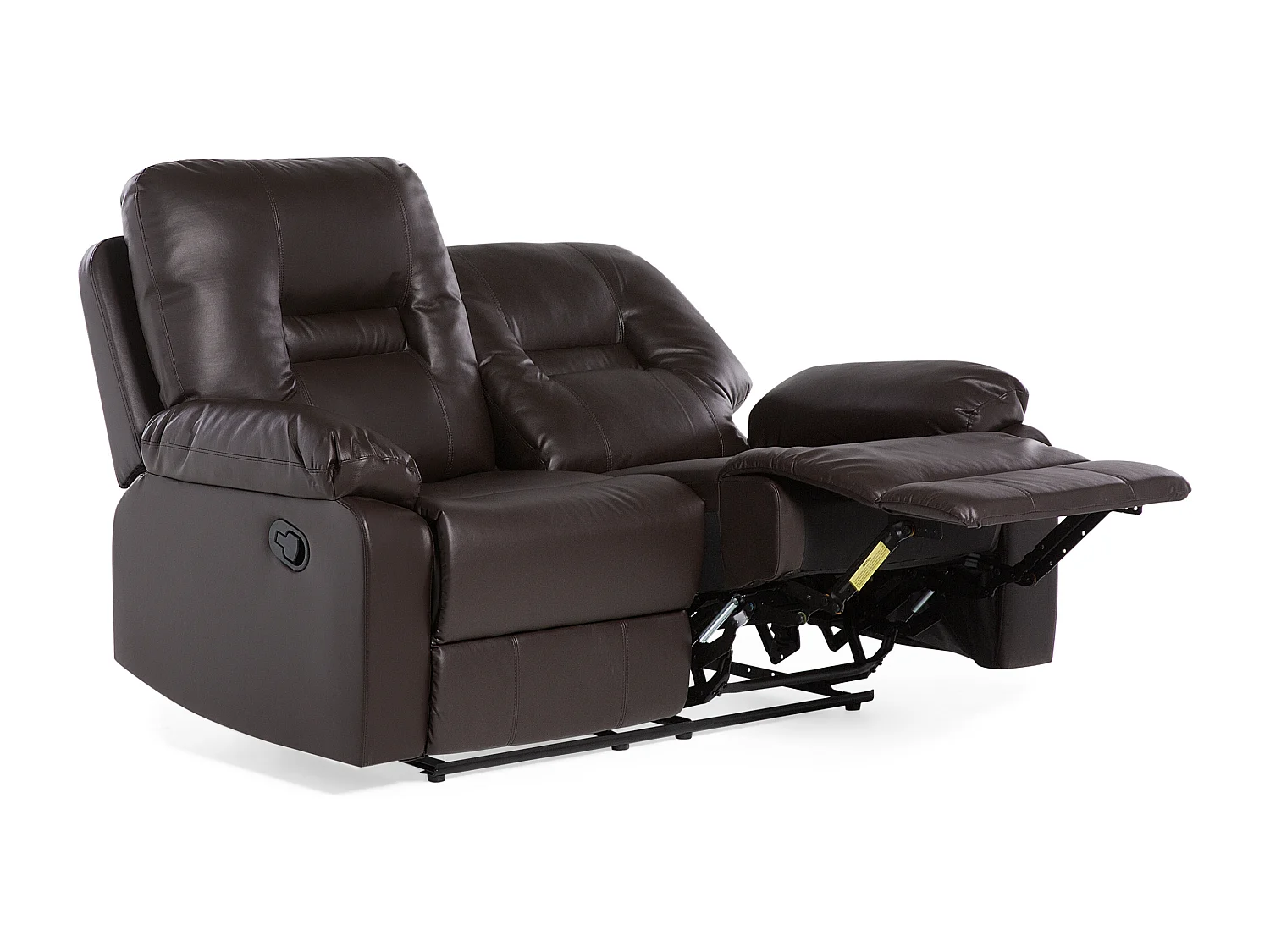 Handmatig verstelbare bank BERGEN Kunstleer Bruin 2-zitter