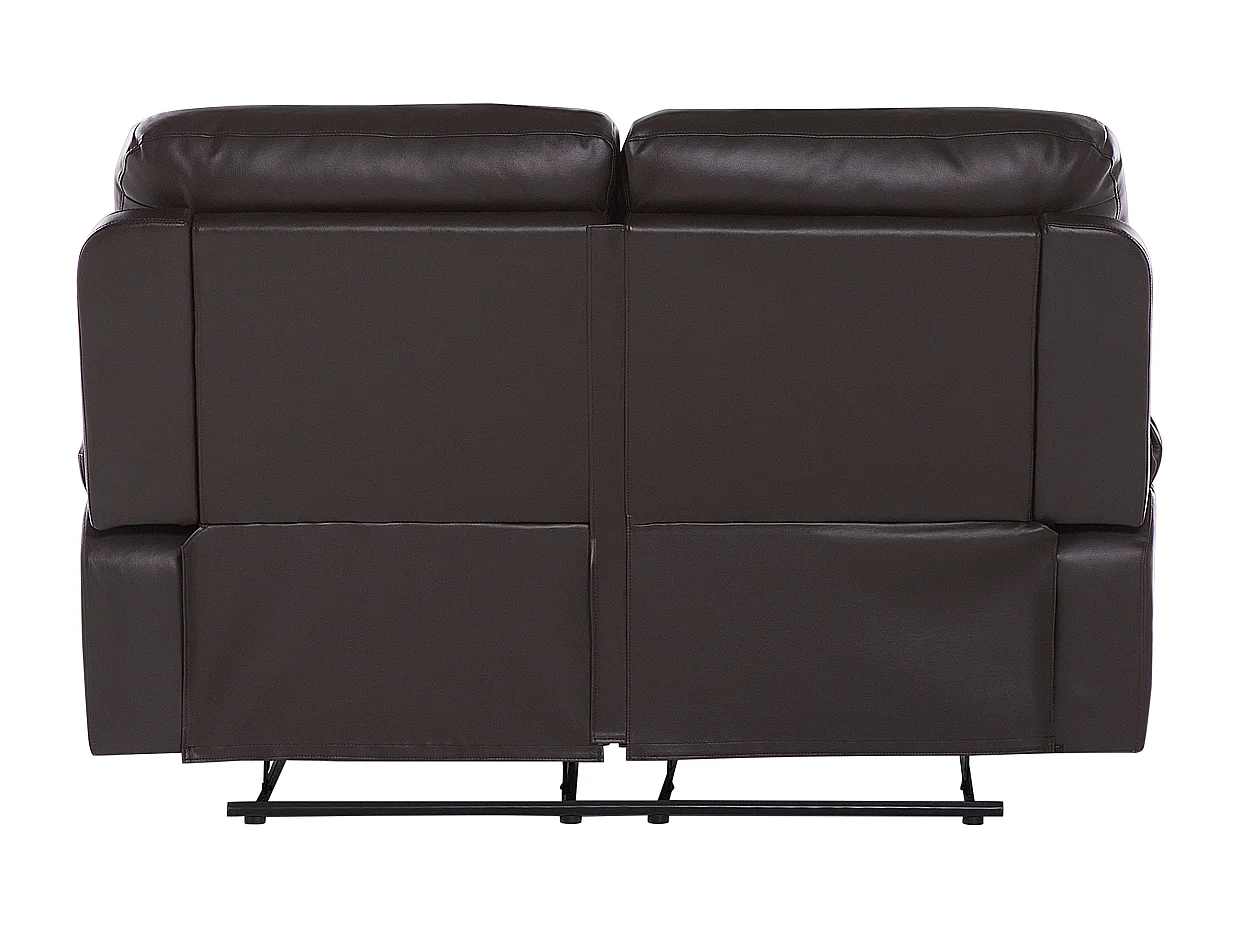 Handmatig verstelbare bank BERGEN Kunstleer Bruin 2-zitter